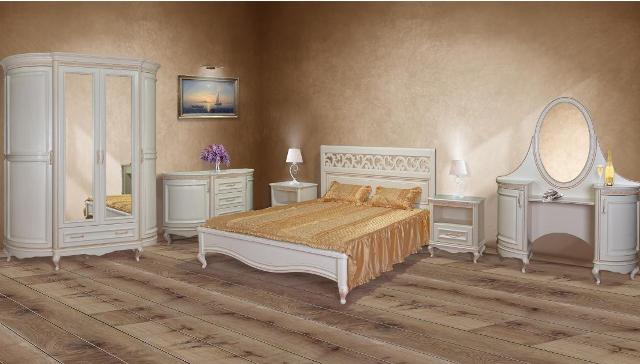 Белая спальня Венеция из натурального дерева Белая спальня Венеция из натурального дерева