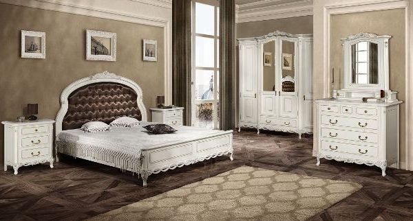 Белая румынская мебель для спальни Флора, Симекс