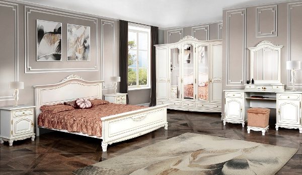 Элипс белая деревянная спальня, Румыния