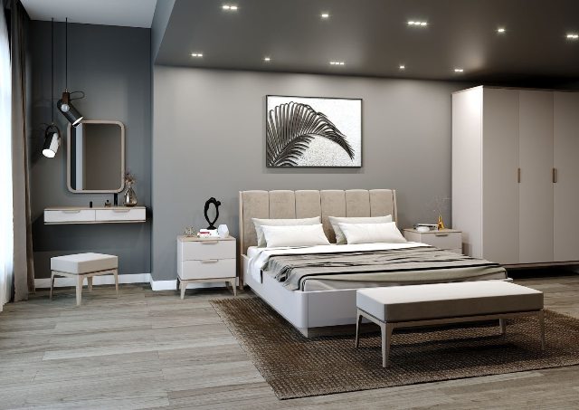 Белая современная спальня Медея