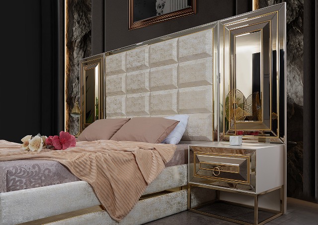 Бежевая спальня в стиле АРТ-Деко Версаче, INCI Бежевая спальня в стиле АРТ-Деко Версаче, INCI