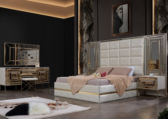Бежевая спальня в стиле АРТ-Деко Версаче, INCI Бежевая спальня в стиле АРТ-Деко Версаче, INCI