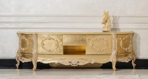 Королева черная тумба под телевизор барокко