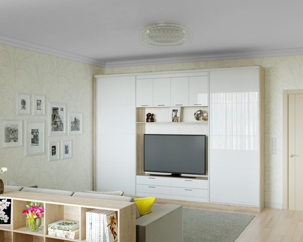 Шкаф-купе с нишей под телевизор