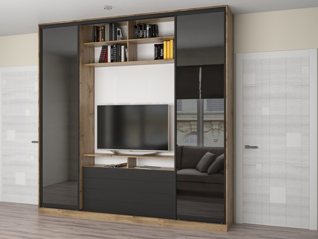 Шкаф-купе с нишей под телевизор Шкаф-купе с нишей под телевизор