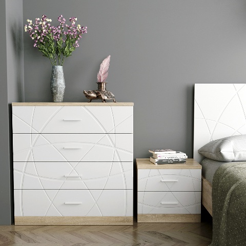 белая тумбочка для кровати