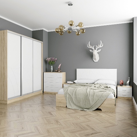 Светлая мебель для спальни Лоретто