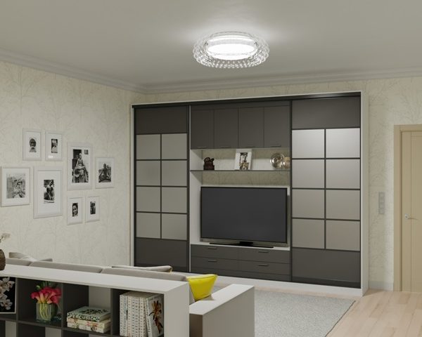 Шкаф-купе с нишей под телевизор