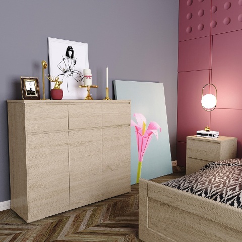 Спальня Лайт дуб сонома, модерн Спальня Лайт дуб сонома, модерн