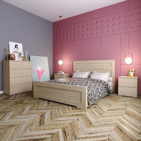 Спальня Лайт дуб сонома, модерн Спальня Лайт дуб сонома, модерн