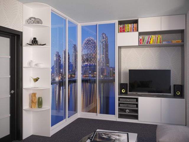 Угловой шкаф-купе с рабочим местом Угловой шкаф-купе с рабочим местом