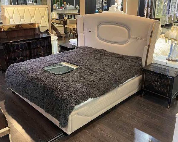 Бежеве ліжко Мілена модерн