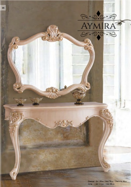 Амира кремовый консольный столик с зеркалом Амира кремовый консольный столик с зеркалом