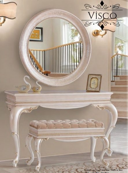 Бежева консоль із дзеркалом Віско