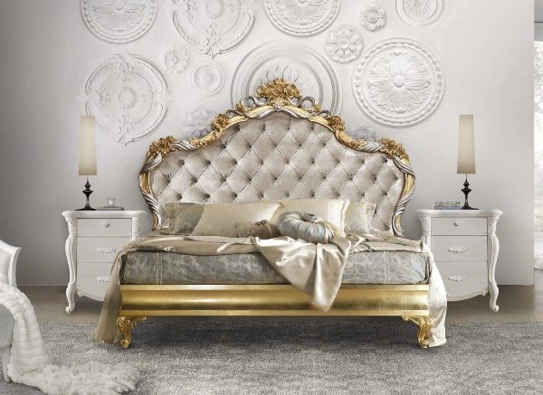 Золотая итальянская кровать Пучинни
