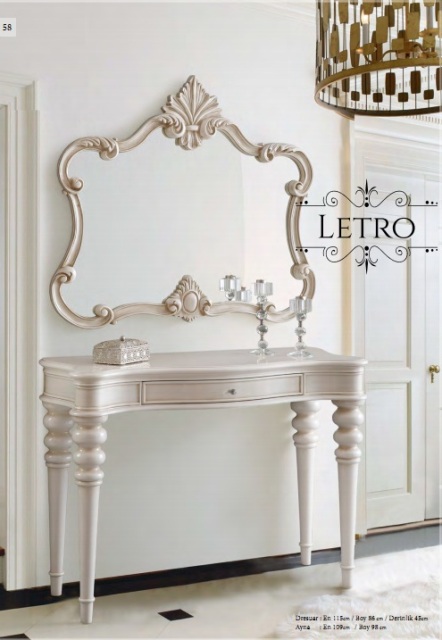 Белая консоль с зеркалом Летро Белая консоль с зеркалом Летро