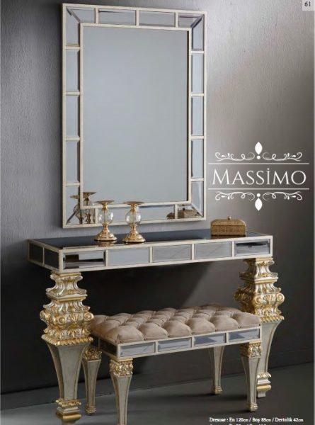 Серебряная консоль с золотом Массимо