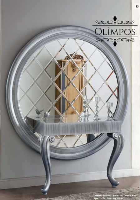 Серая консоль с большим зеркалом Олимрос Серая консоль с большим зеркалом Олимрос