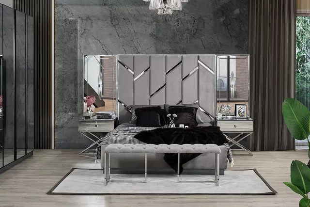 Ринг серебряная двухспальная кровать