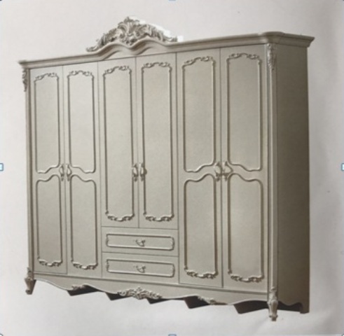 Классический белый шкаф 6 дверей Каролина