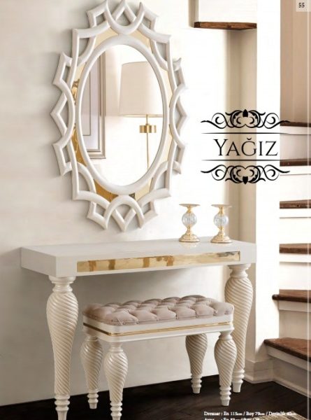 Біла консоль із дзеркалом Ягіз