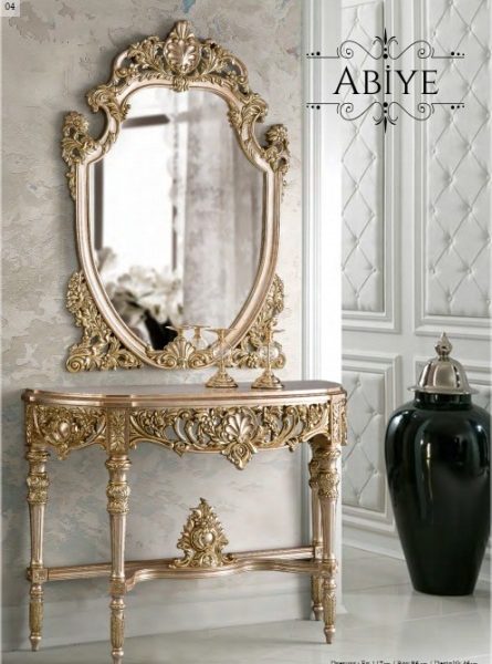 Классическая консоль с зеркалом Абия, барокко
