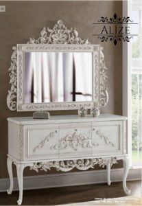 Белая классическая консоль Элиза с зеркалом