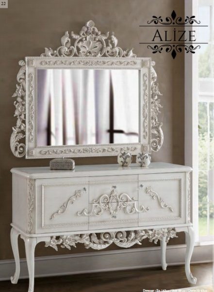 Белая классическая консоль Элиза с зеркалом