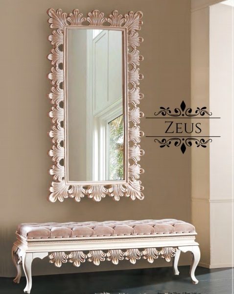 Большое прямоугольное зеркало с пуфом Зеус
