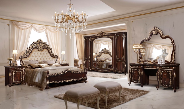 Коричневая спальня Афина с золотом Коричневая спальня Афина с золотом