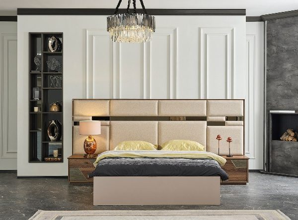 Сучасне ліжко Логотип з м'яким узголів'ям, NEW