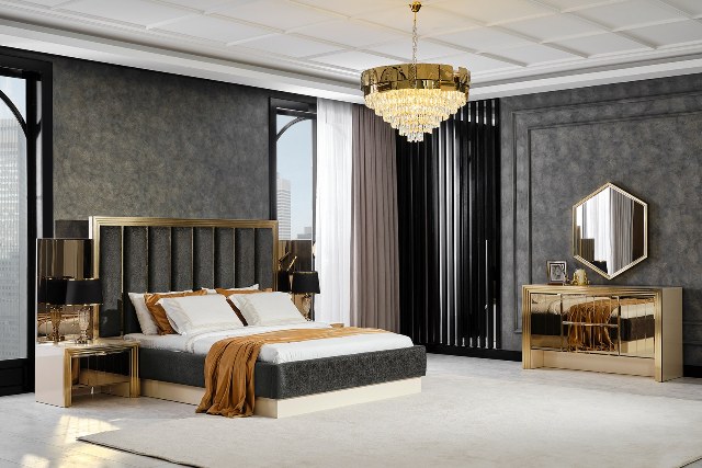 Золотая мебель для спальни Мидас, NEW