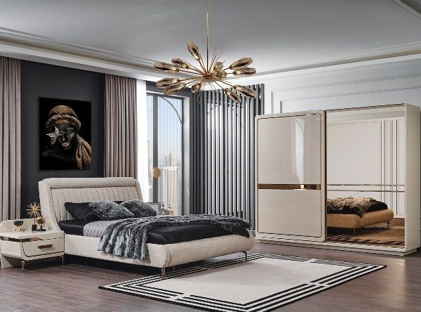 Светлая мебель для спальни Бугатти, NEW