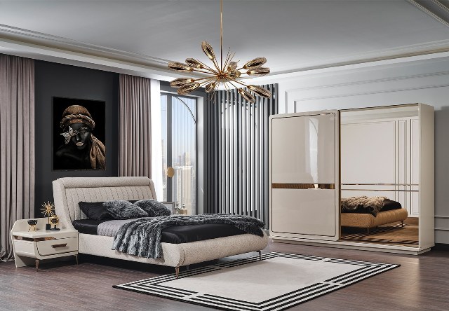 Светлая мебель для спальни Бугатти, NEW