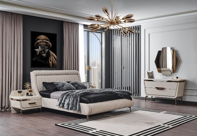 Светлая мебель для спальни Бугатти, NEW