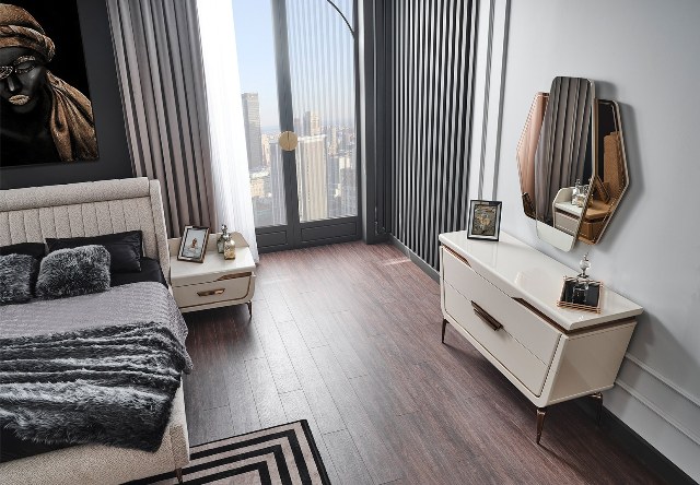 Светлая мебель для спальни Бугатти, NEW