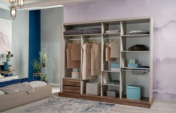 Бежевый современный шкаф Эльза, Идол