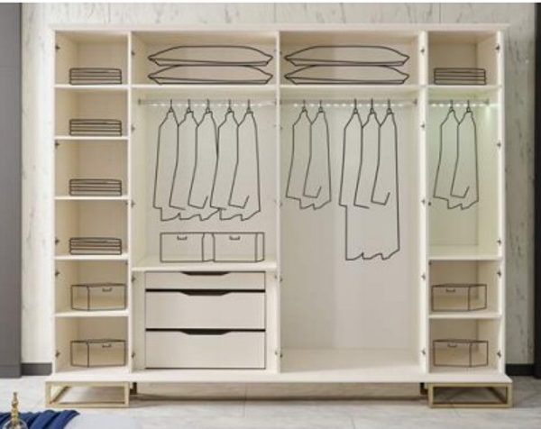 Золотой зеркальный шкаф Сириус, NEW