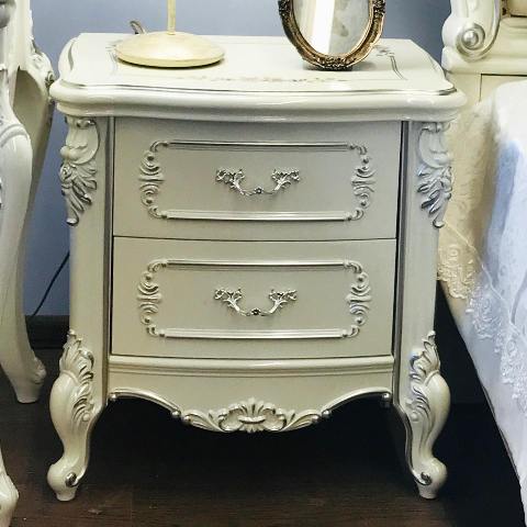 Белая прикроватная тумбочка Венеция 02, Китай