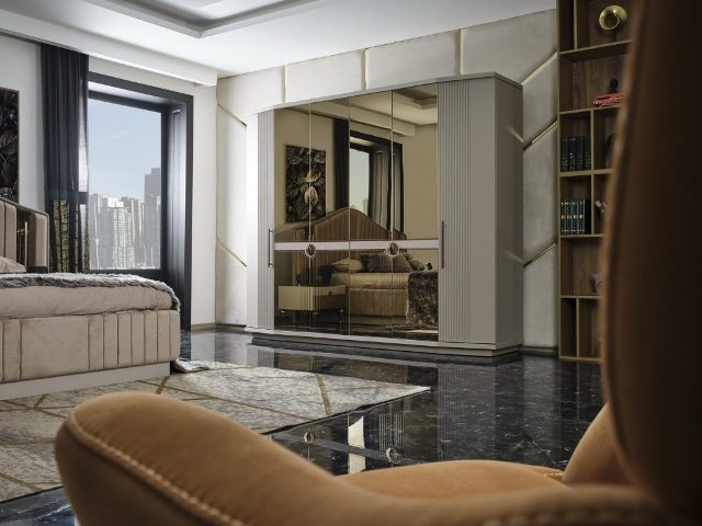 Бежевая спальня Гера в стиле АРТ-Деко, ONS