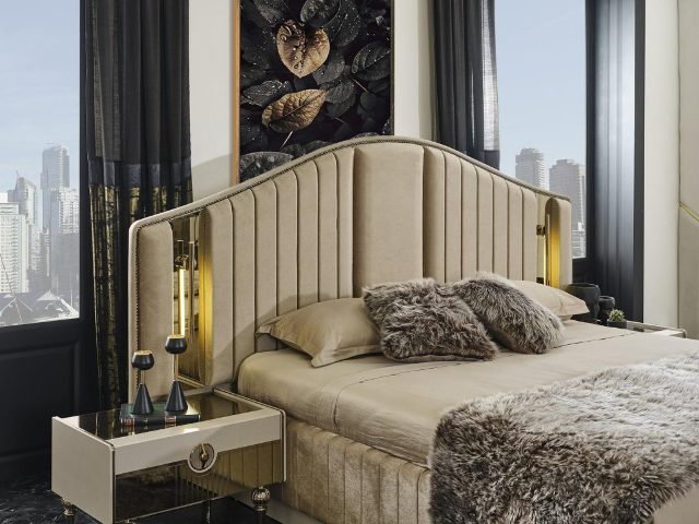 Бежевая спальня Гера в стиле АРТ-Деко, ONS