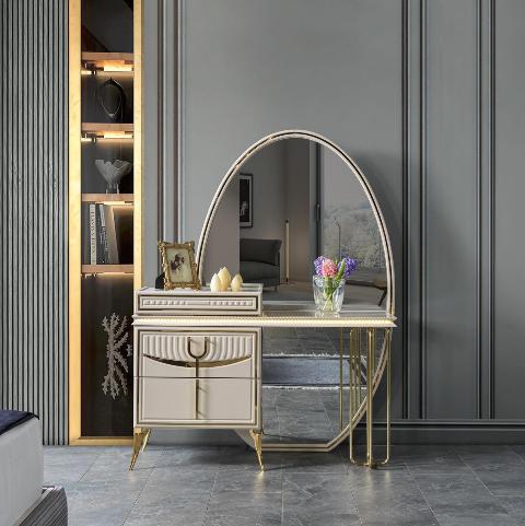 Белый туалетный столик с золотом Валентино, CEL