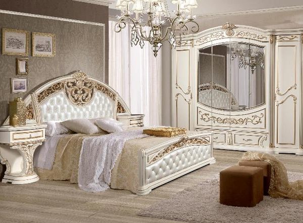 Белая спальня в стиле барокко Флоренция