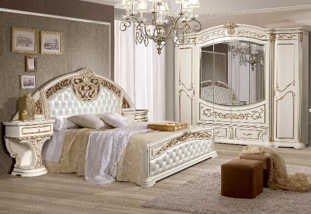 Белая спальня в стиле барокко Флоренция Белая спальня в стиле барокко Флоренция