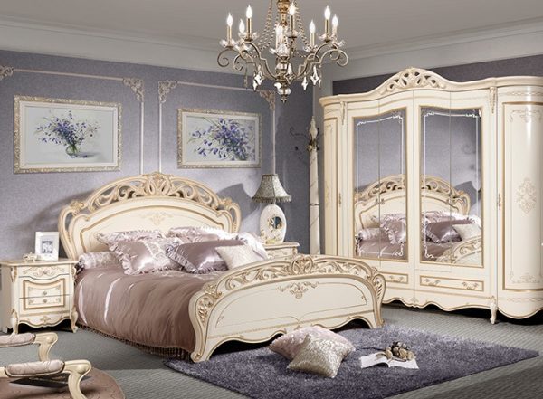Белая спальня с золотом Алегро