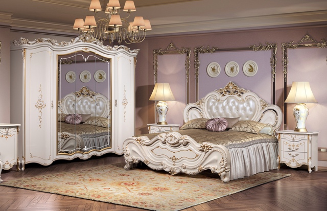 Белая классическая мебель в спальню Элиза Белая классическая мебель в спальню Элиза