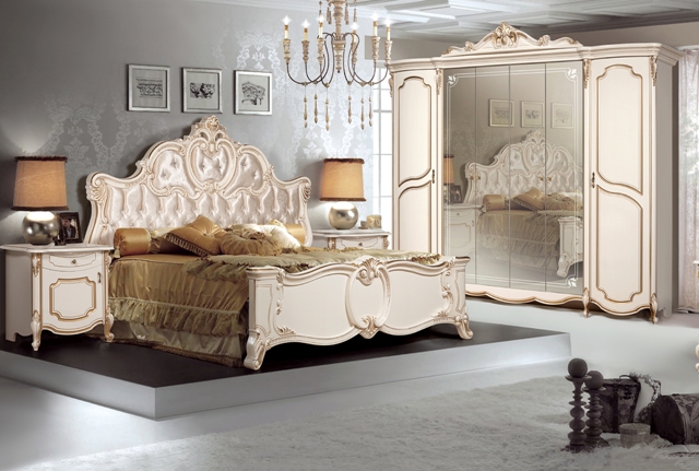 Белая спальня в стиле барокко Лорена