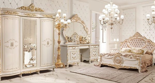 Белая спальня барокко Версаль