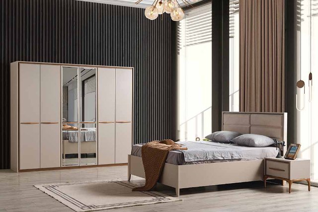 Бежевый комплект мебели для спальни Кумсал