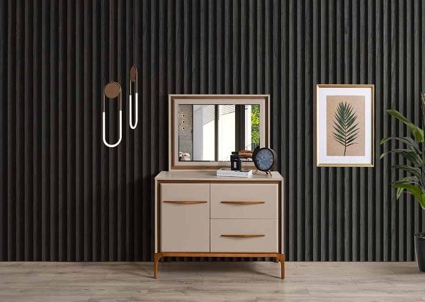 Бежевый комплект мебели для спальни Кумсал